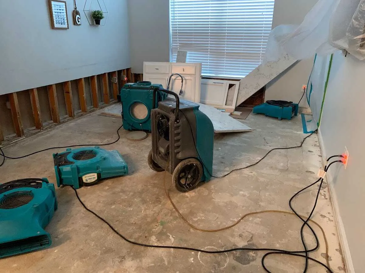 Dehumidifier in flood-cut room for Water Extraction & Removal in Lake Alfred